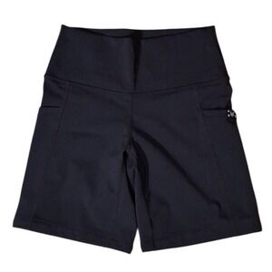 CVG Constantly Varied Gear Black High Waisted Biker‎ Shorts XS Pockets Logo Gym